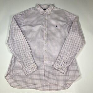 Ralph Lauren Button Down Shirt Mens‎ 17.5 Long Sleeve Plaid Checkered